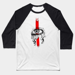 Red inked Eye Simple Baseball T-Shirt